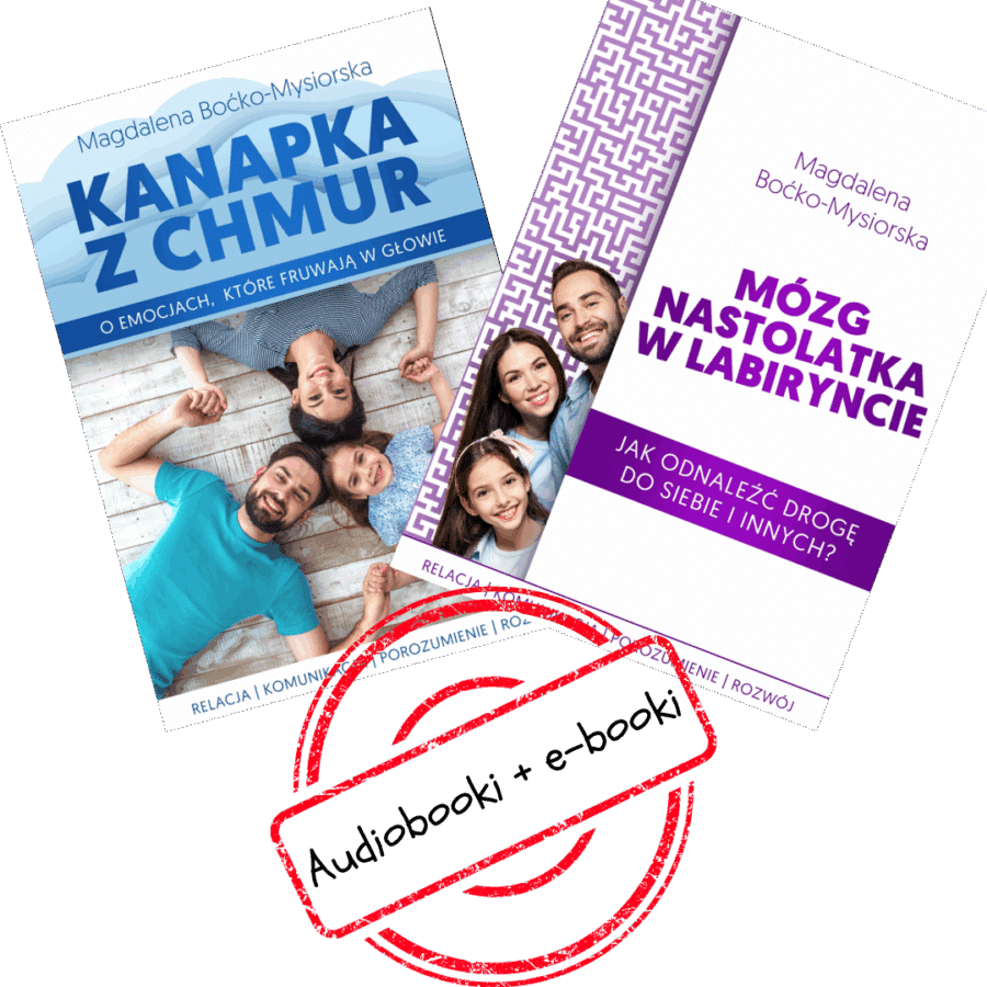 Zestaw 2 audiobooków i 2 e-booków: "Kanapka z chmur" i "Mózg nastolatka w labiryncie"